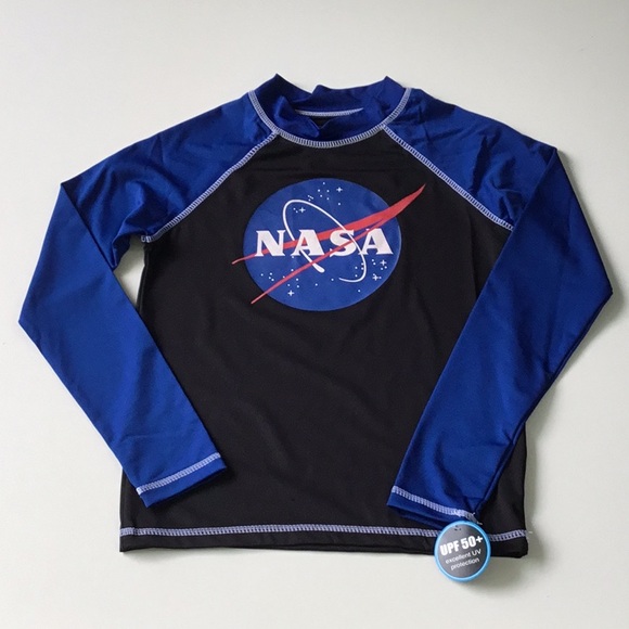 3 2 Boys Nasa Logo Rashguard Upf Swim 